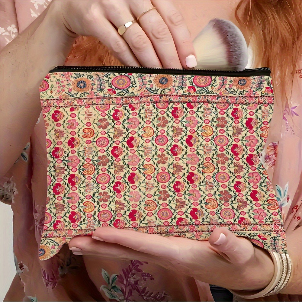 Travel Accessories India - Vintage Bohemian Make-up-Tasche, Indien bestickte Kosmetiktasche,