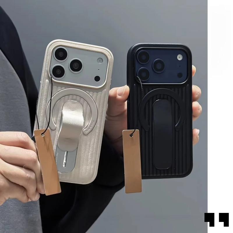 Luggage Cover Protector - 3D-Wellenstreifen-Koffer-Leder-Handyhülle für iPhone 18 17 Pro