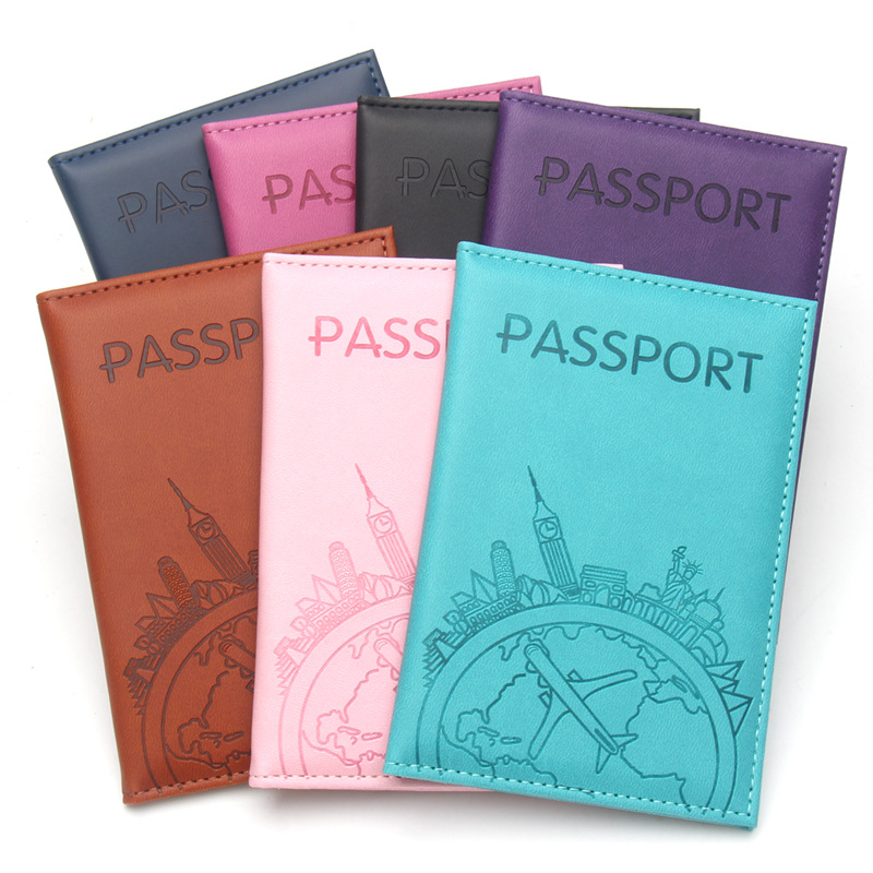 Travel Accessories India - Global Flight Bedruckter Reisepasshülle aus Leder,