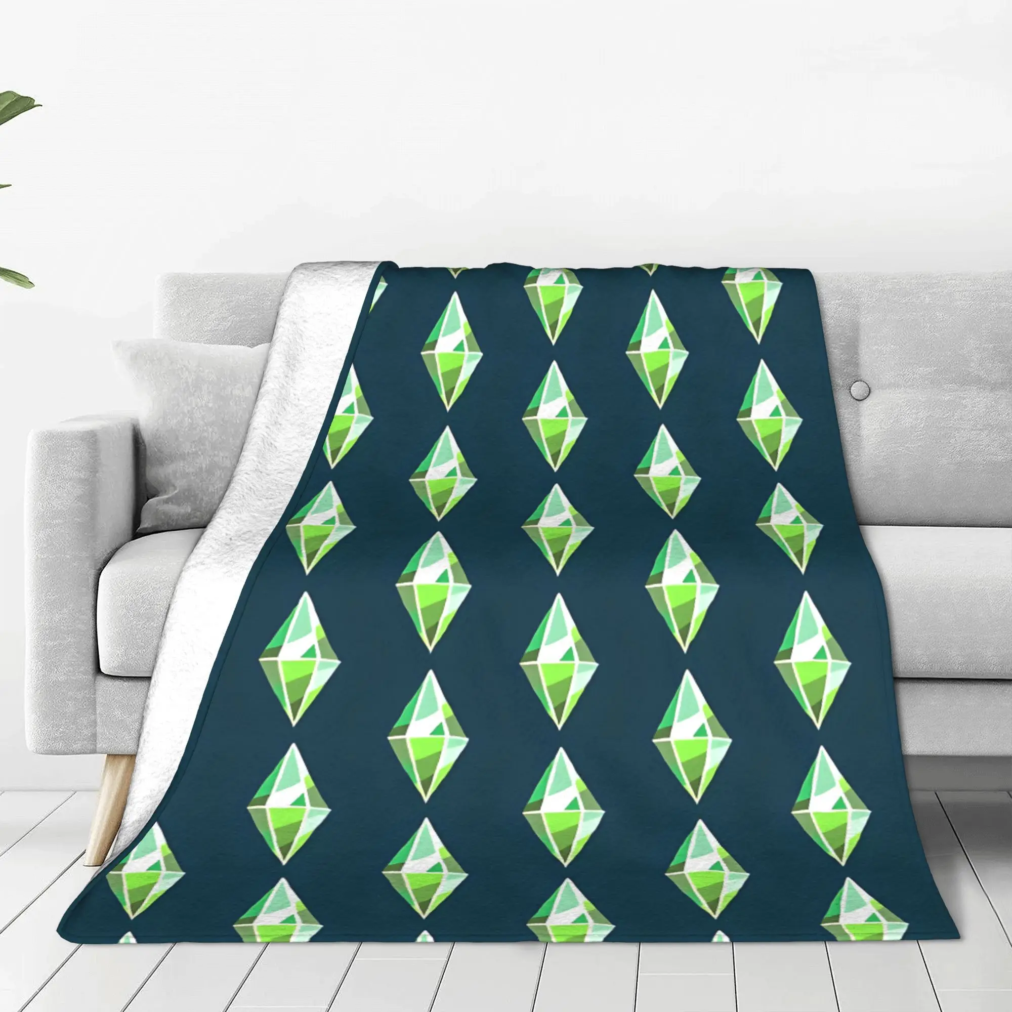 Travel Accessories Ideas - Decke mit geometrischem Rautenmuster, weiches Fleece,
