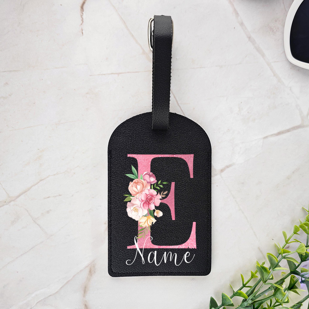 Travel Accessories As Gifts - Personalisierter Rosa Initialen-Gepäckanhänger aus [Material] für